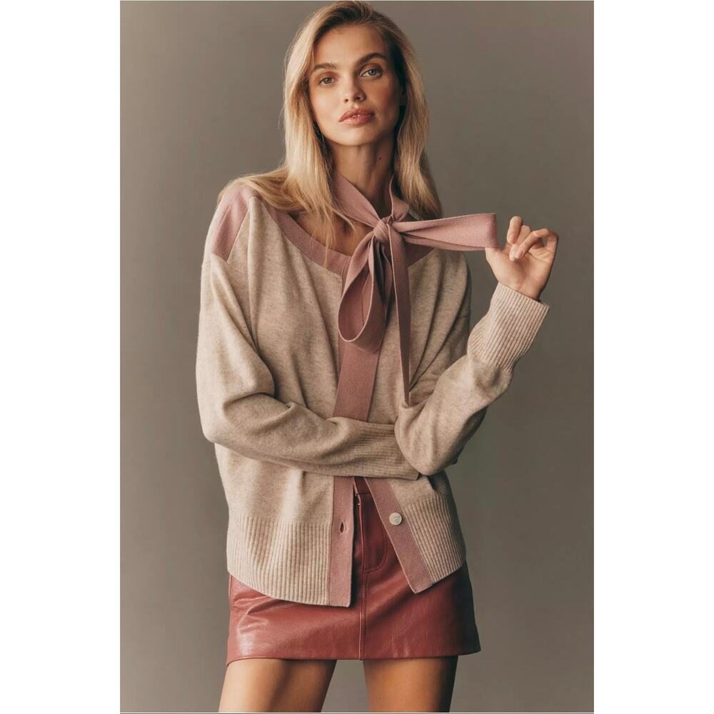 NWT Maeve Cashmere Blend Scarf Cardigan Sweater. Size L. Retails $148